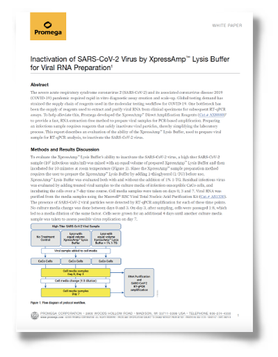 SARS-CoV-2 Viral Inactivation by Xpressamp Reagents
